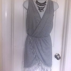 Gray tunic with beautiful embroidery